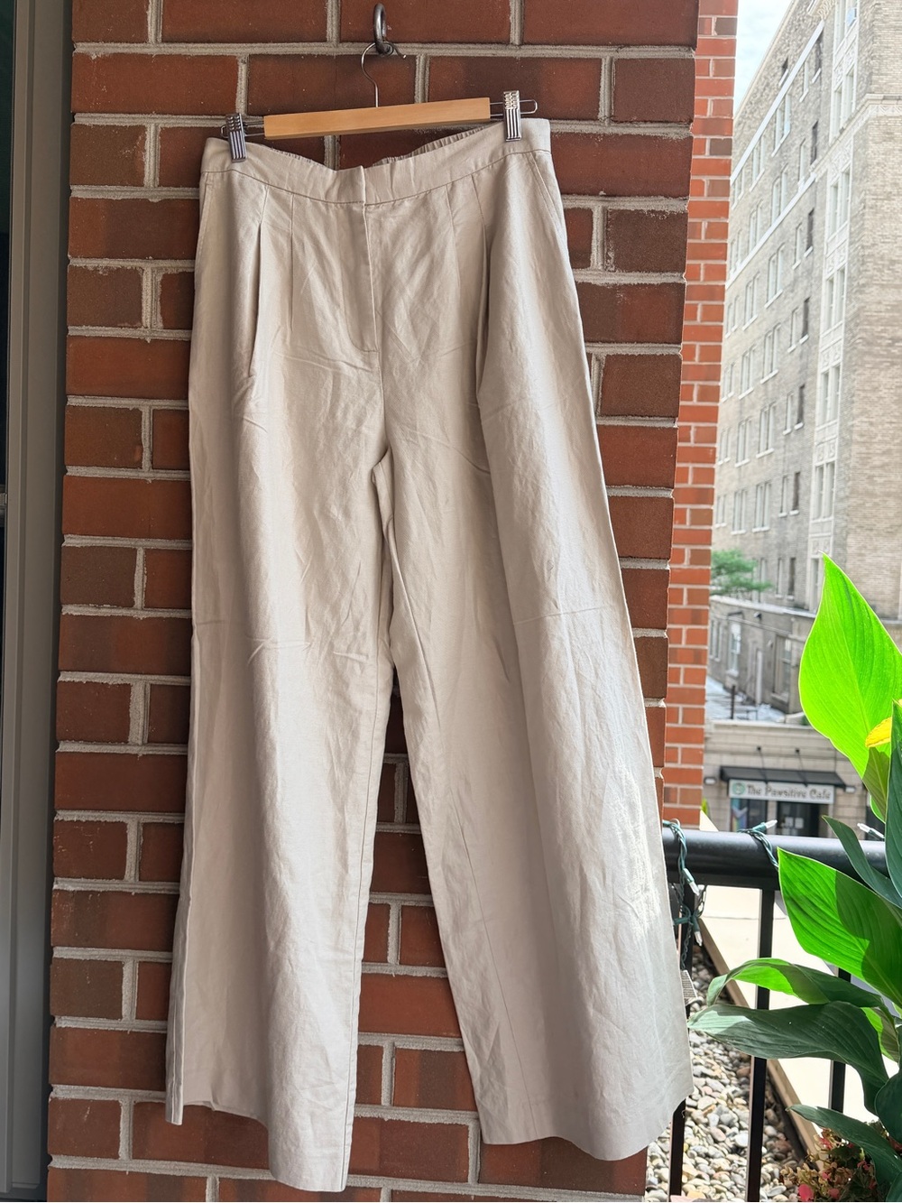 J McLaughlin Women's Wide-Leg Pants in Light Beige